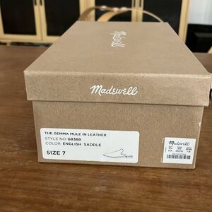Madewell the Gemma Mule in leather English saddle color